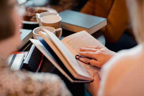 Person reading a book