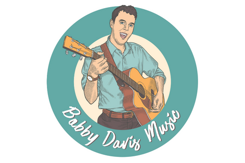 A drawing of Mr. Bobby. The text reads 'Bobby Davis Music.'