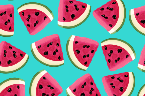 Watermelon pattern on a blue background