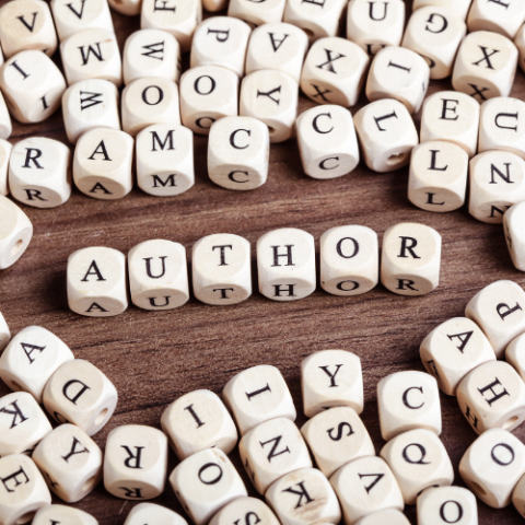 The word 'author' spelled out in game pieces 