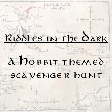 Riddle in the Dark text in black over map of Middle Earth