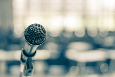 A close-up of a microphone.