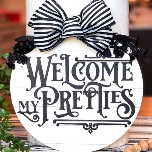 Black and White Halloween sign