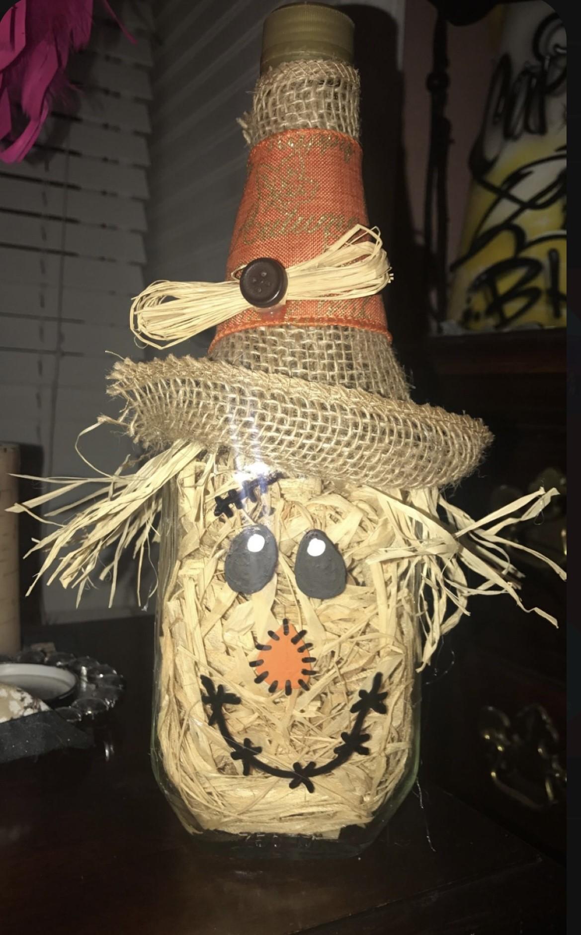 Straw and Burlap Scarecrow 