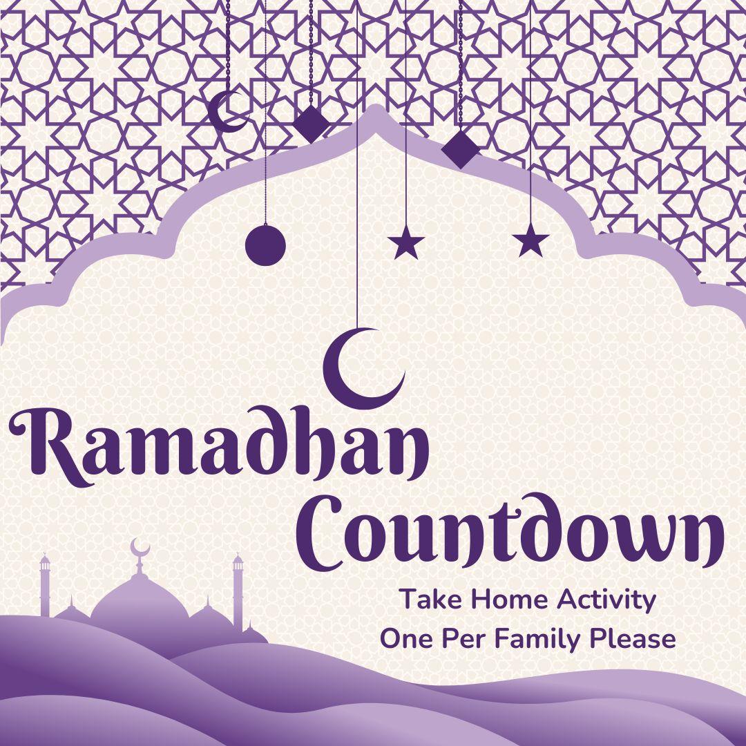 simple ramadan image in purple with Ramadan Countdown text